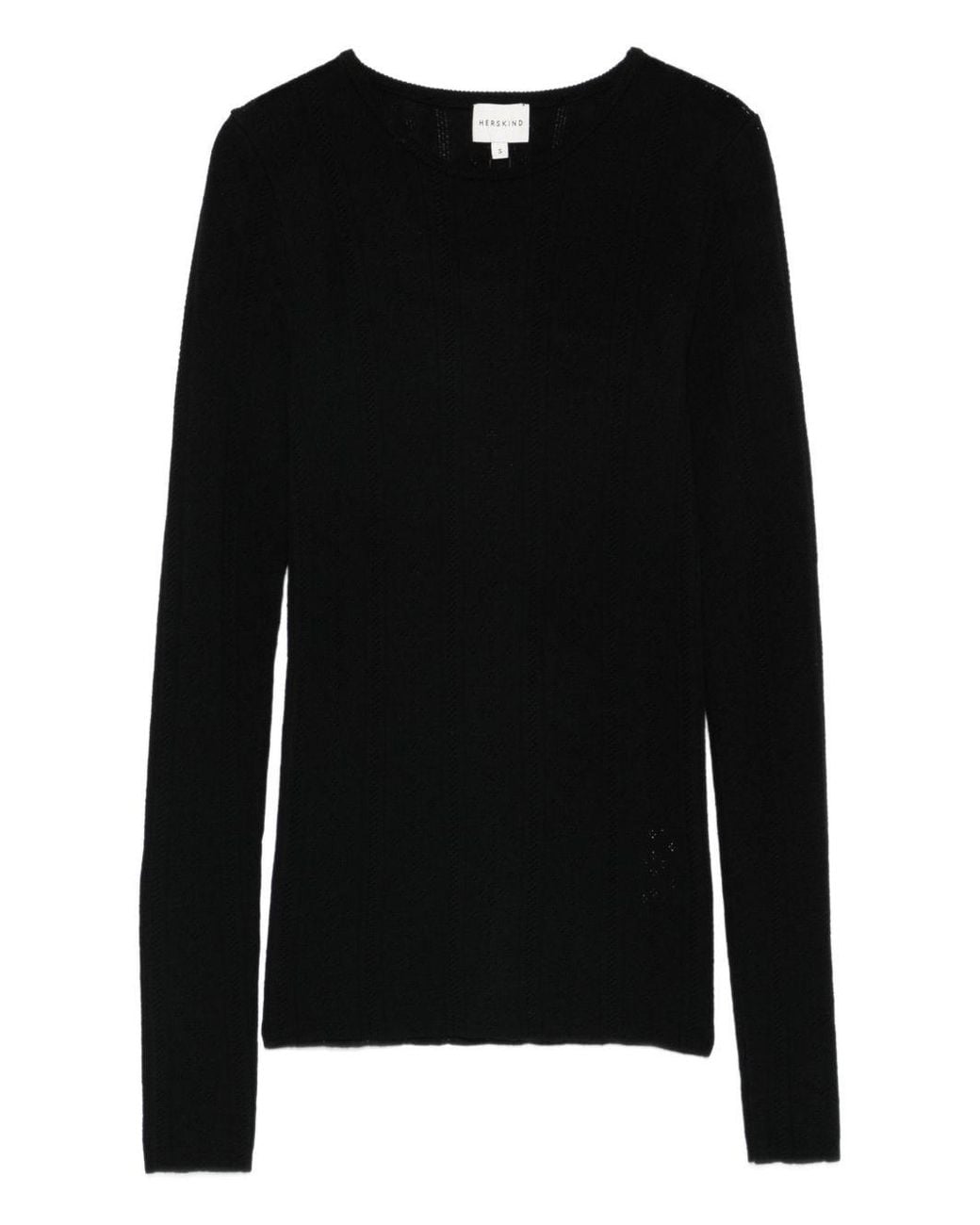 Herskind Black Wool Crewneck Sweater
