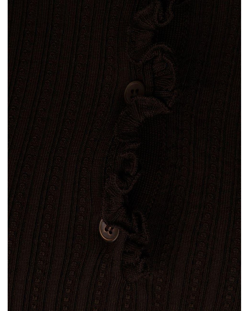 Miu Miu Black Silk Polo Shirt