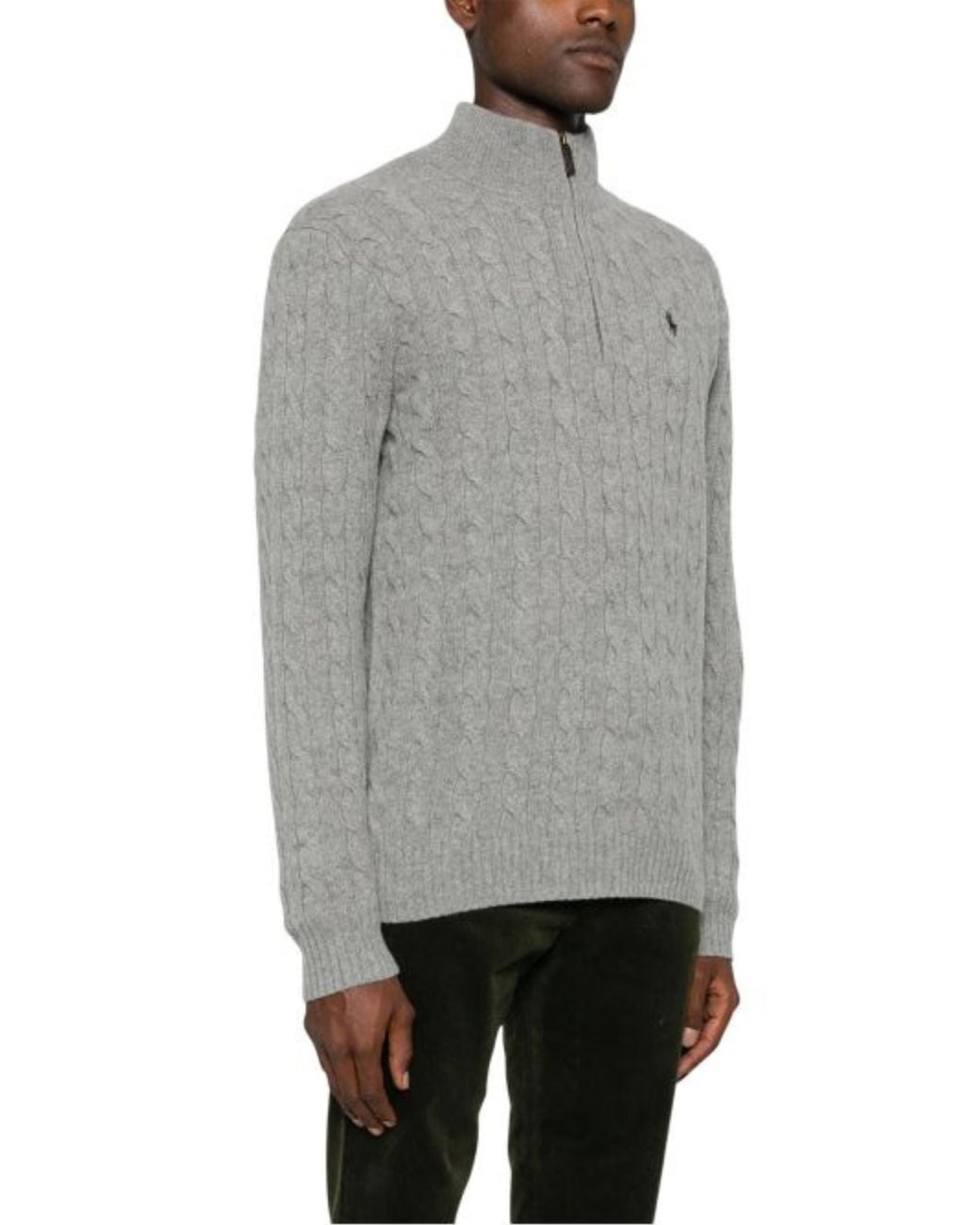 Polo Ralph Lauren Gray Half Zip Sweater With Logo for men