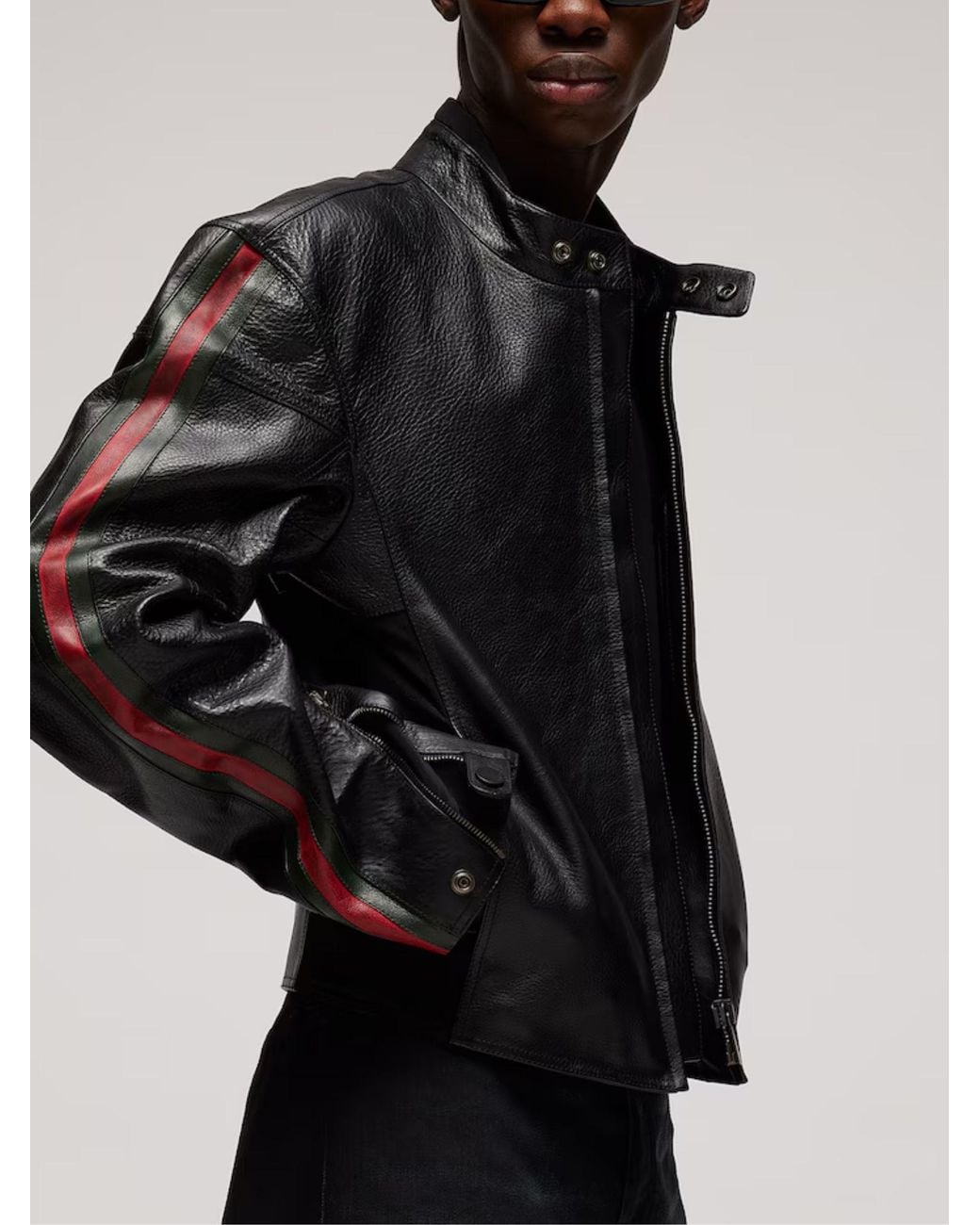 Gucci Black Leather Biker Jacket for men