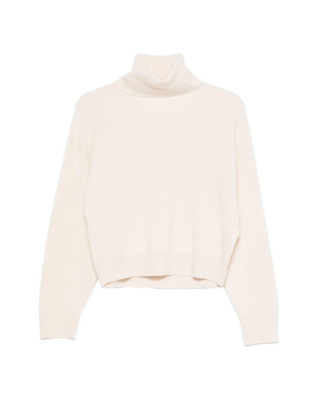 Brunello Cucinelli White Cashmere And Wool Turtleneck Sweater