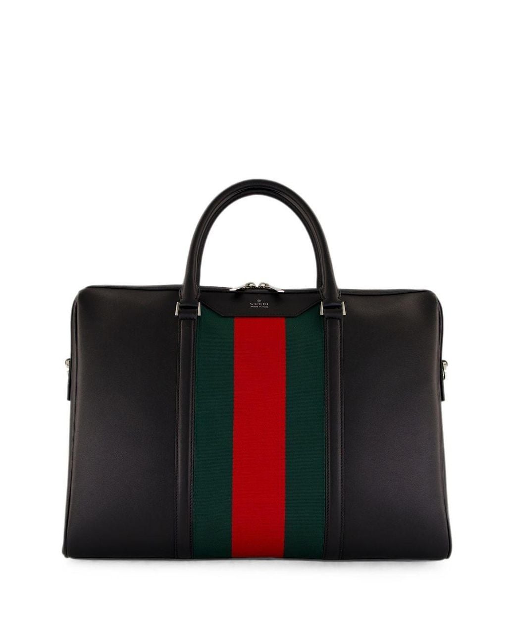 Gucci Black Mega Web Trademark Briefcase for men