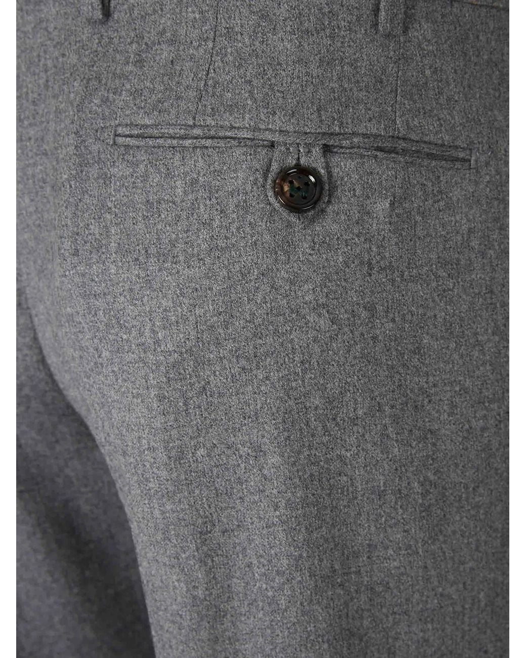 Berwich Gray Button-Fastening Pleated Trousers for men