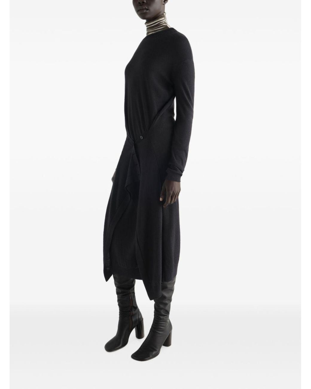 Lemaire Blue Wool Blend Long Dress
