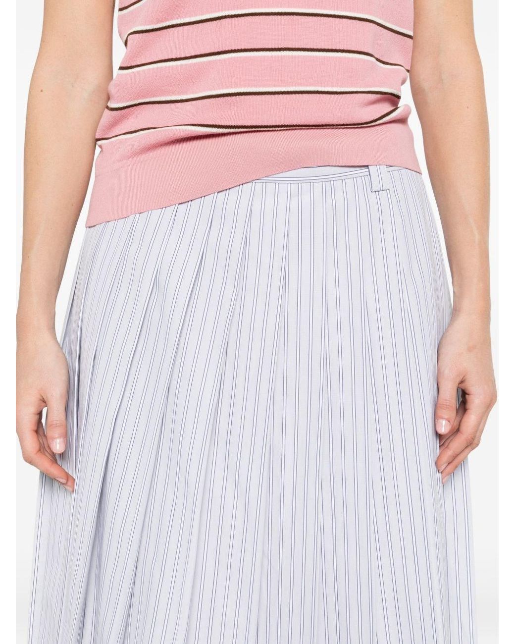 Miu Miu White Cotton Midi Skirt