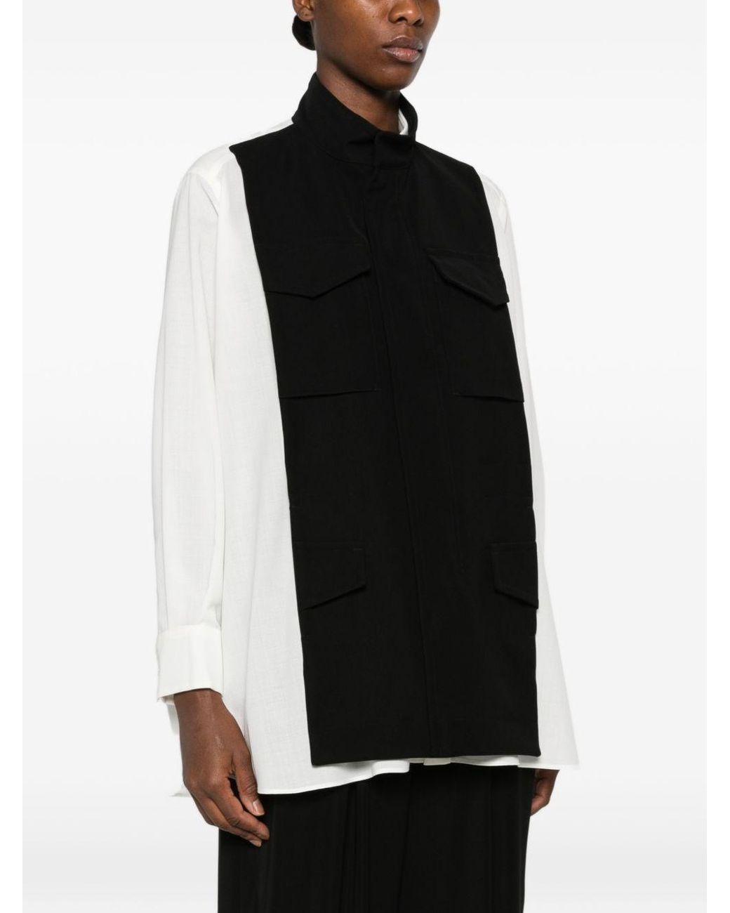 Sacai Black Bicolor Shirt
