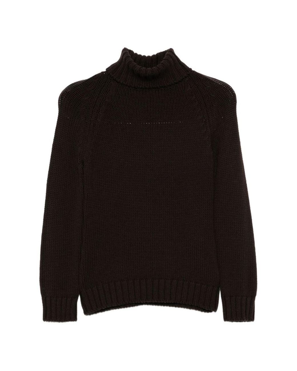 Base London Black Wool Turtle-Neck Sweater