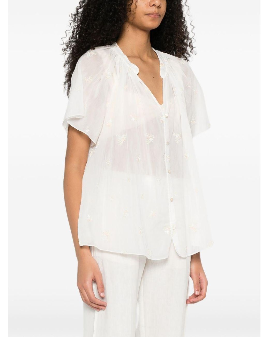 Forte_forte White Embroidered Cotton Shirt