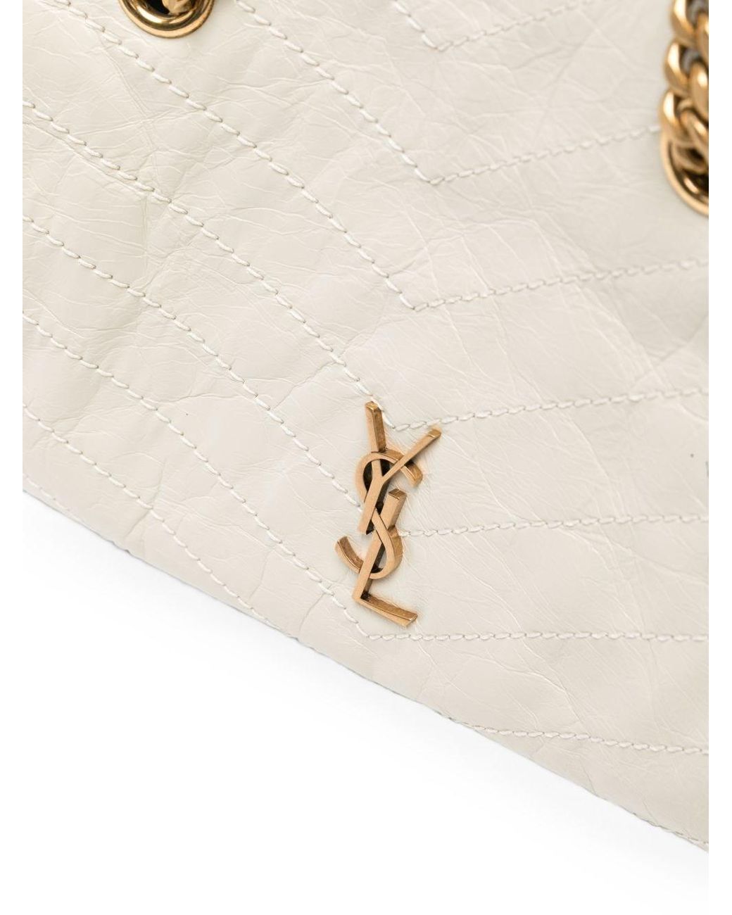 Saint Laurent Natural Niki Small Leather Tote Bag