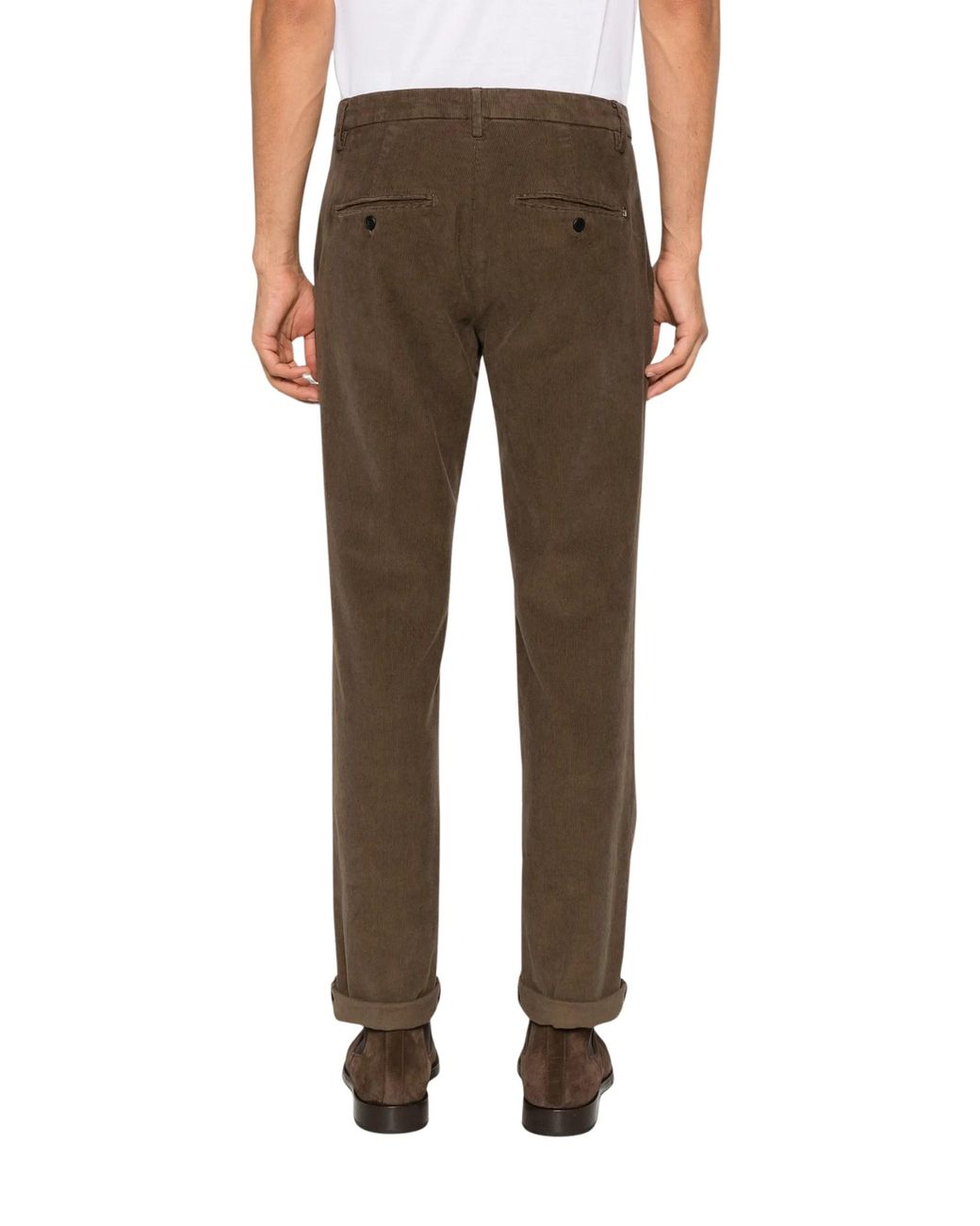 Dondup Gray Velvet Trousers for men