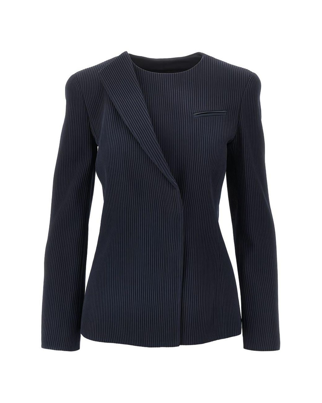 Emporio Armani Blue Wool Blazer Jacket