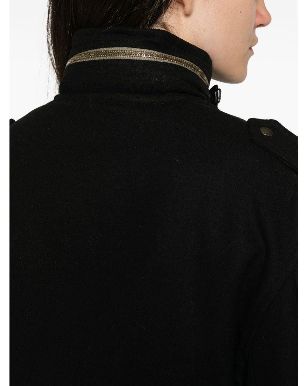 FRONT STREET 8 Black Wool Blend Field Jacket