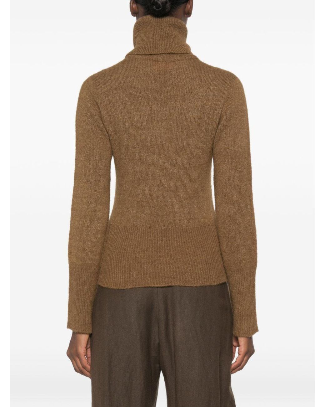 Cortana Brown Eira Wool Turtle-Neck Sweater