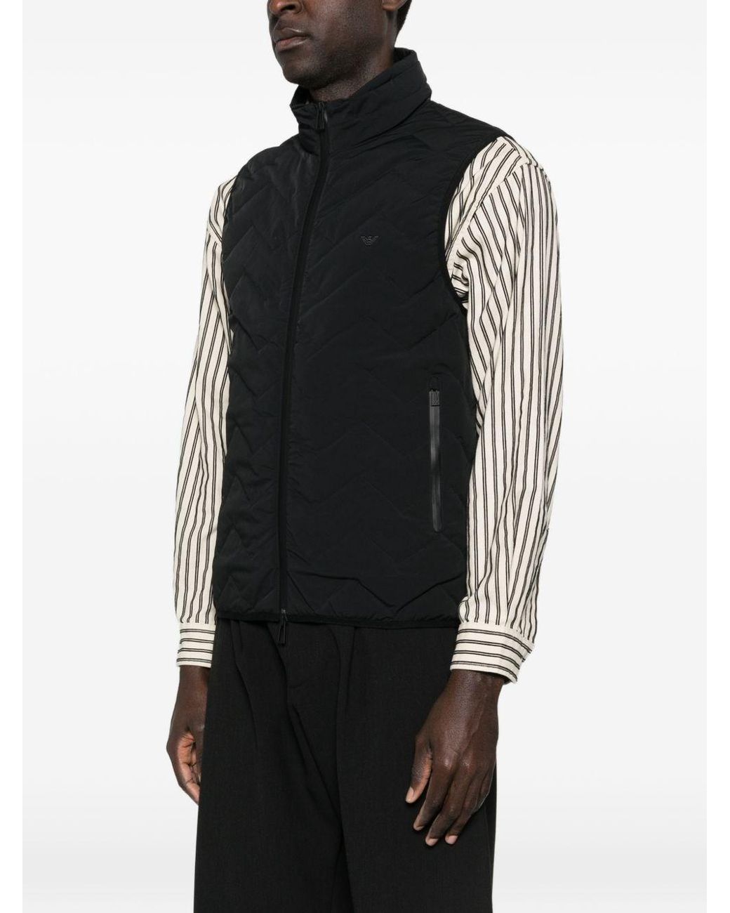 Emporio Armani Black Down Vest for men