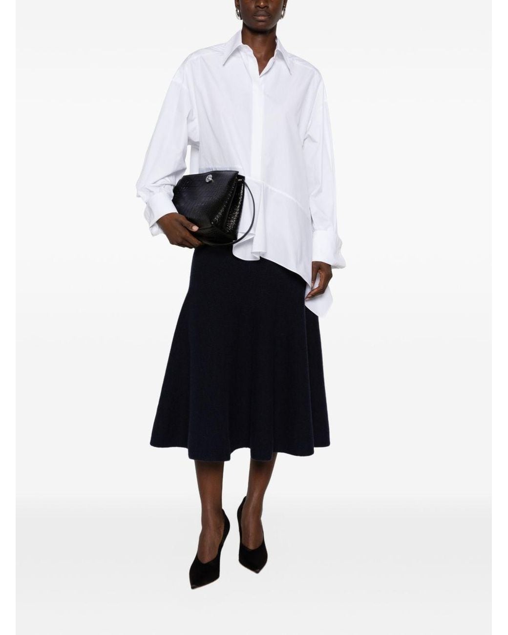 Alaïa Blue Cashmere Midi Skirt