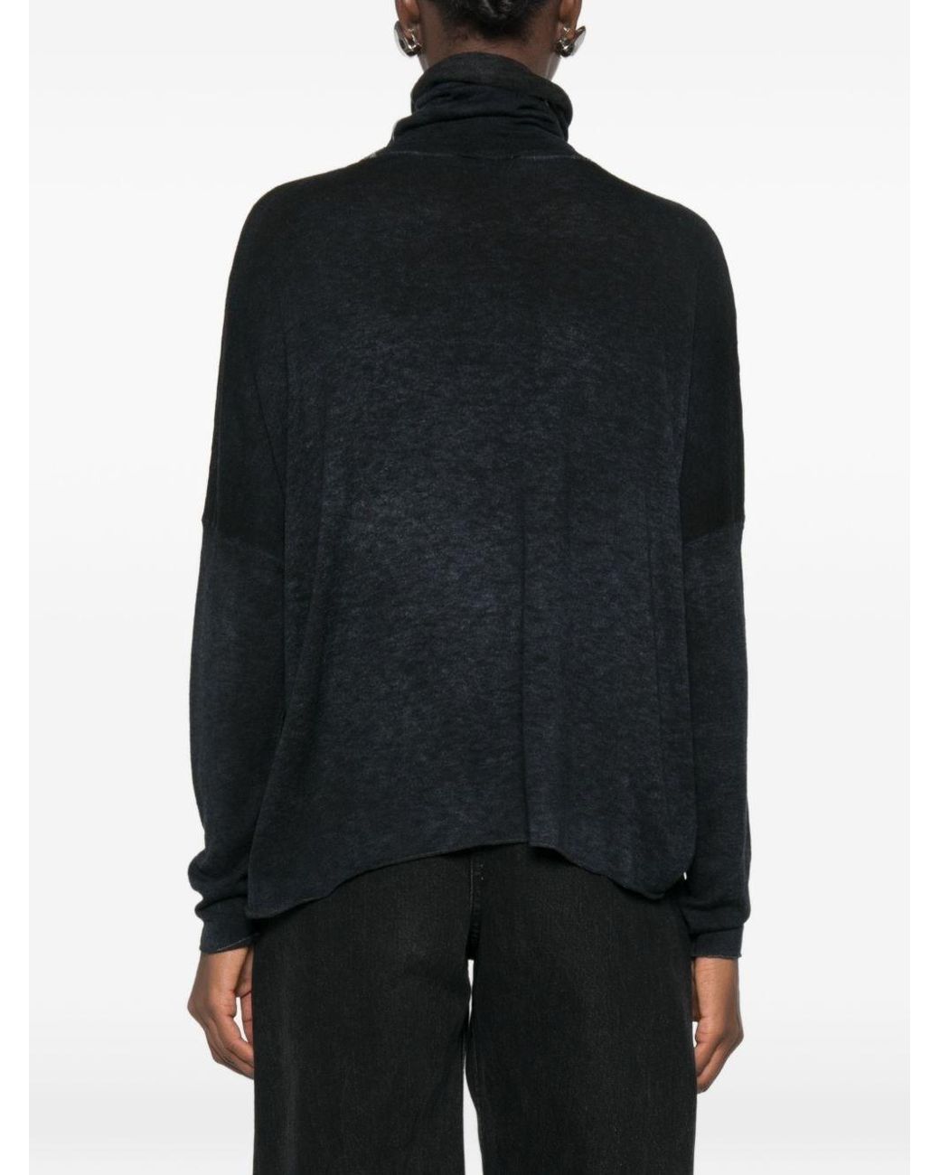Avant Toi Black Ultralight Cashmere Turtle-Neck Sweater