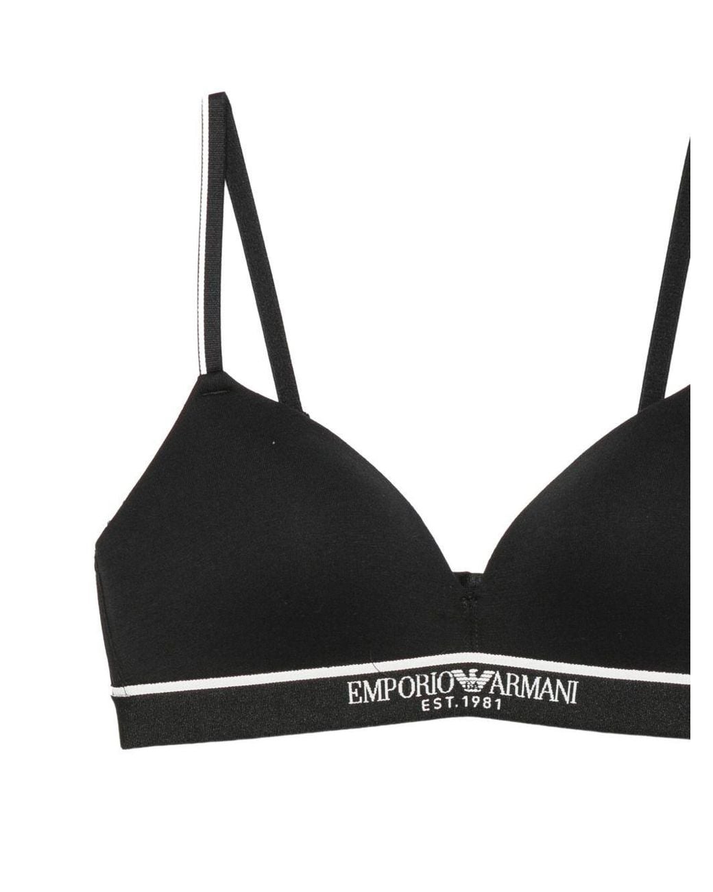 Emporio Armani Black Padded Triangle Bra