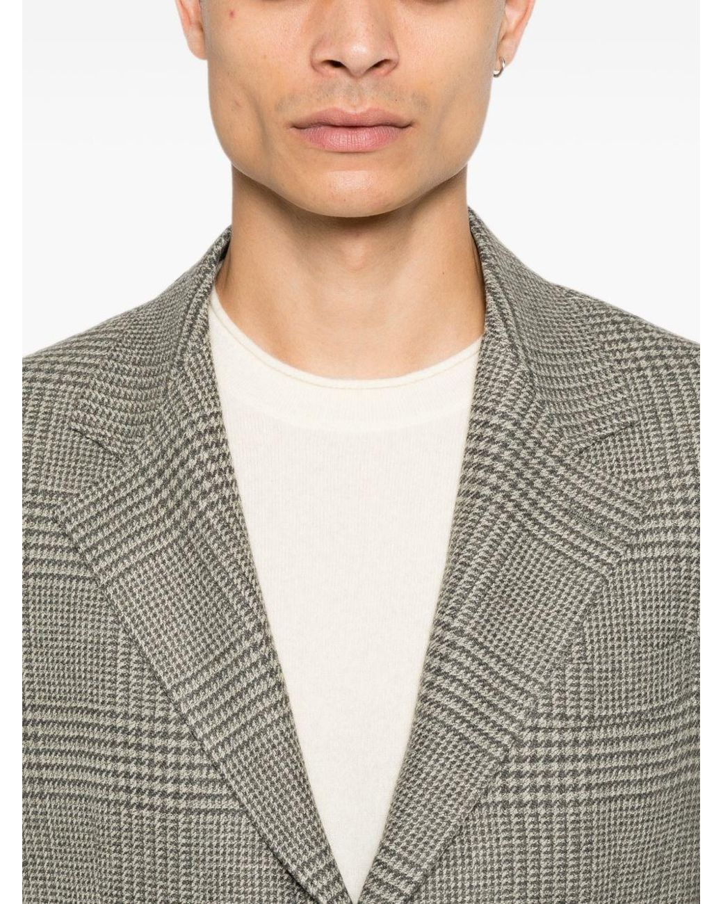Brunello Cucinelli Gray Wool Single-Breasted Jacket for men
