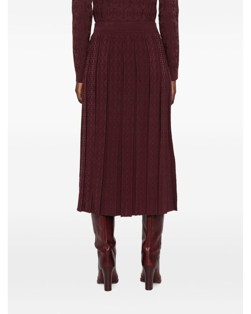 Tory Burch Purple Pleated Long Skirt By