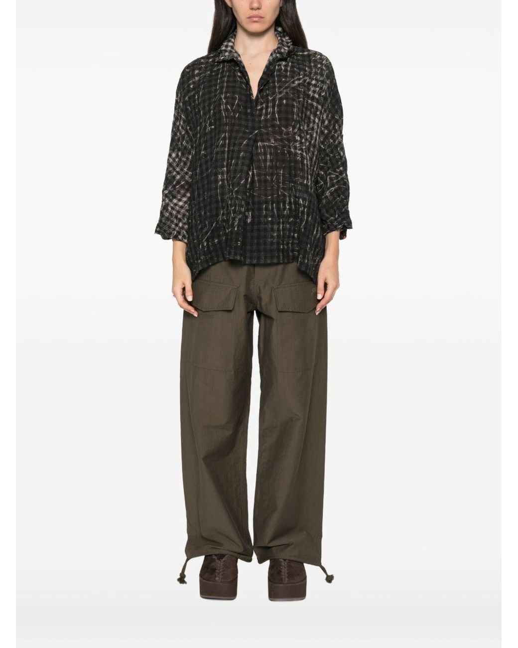 Daniela Gregis Black Printed Silk Shirt
