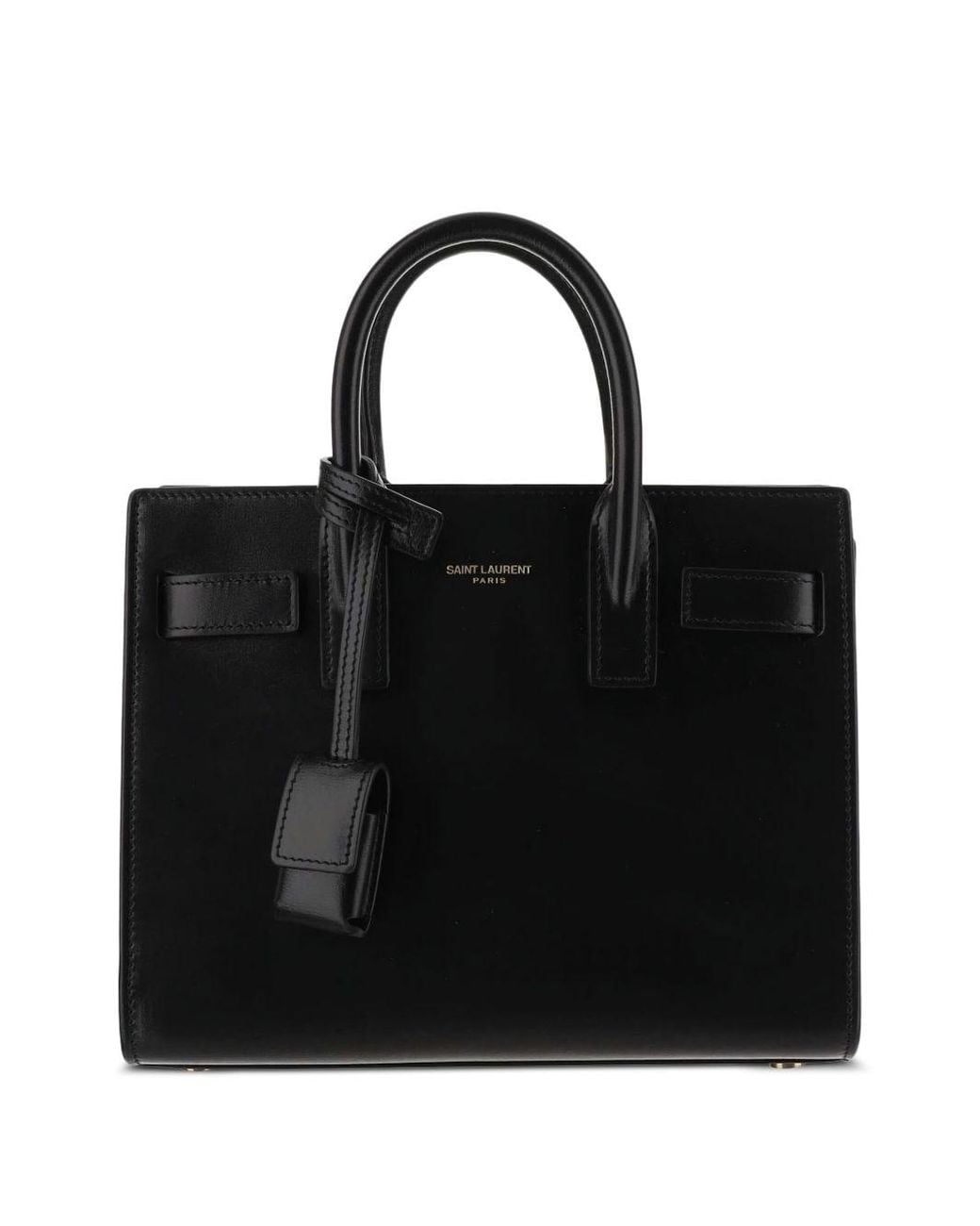 Saint Laurent Black Sac De Jour Nano Leather Handbag