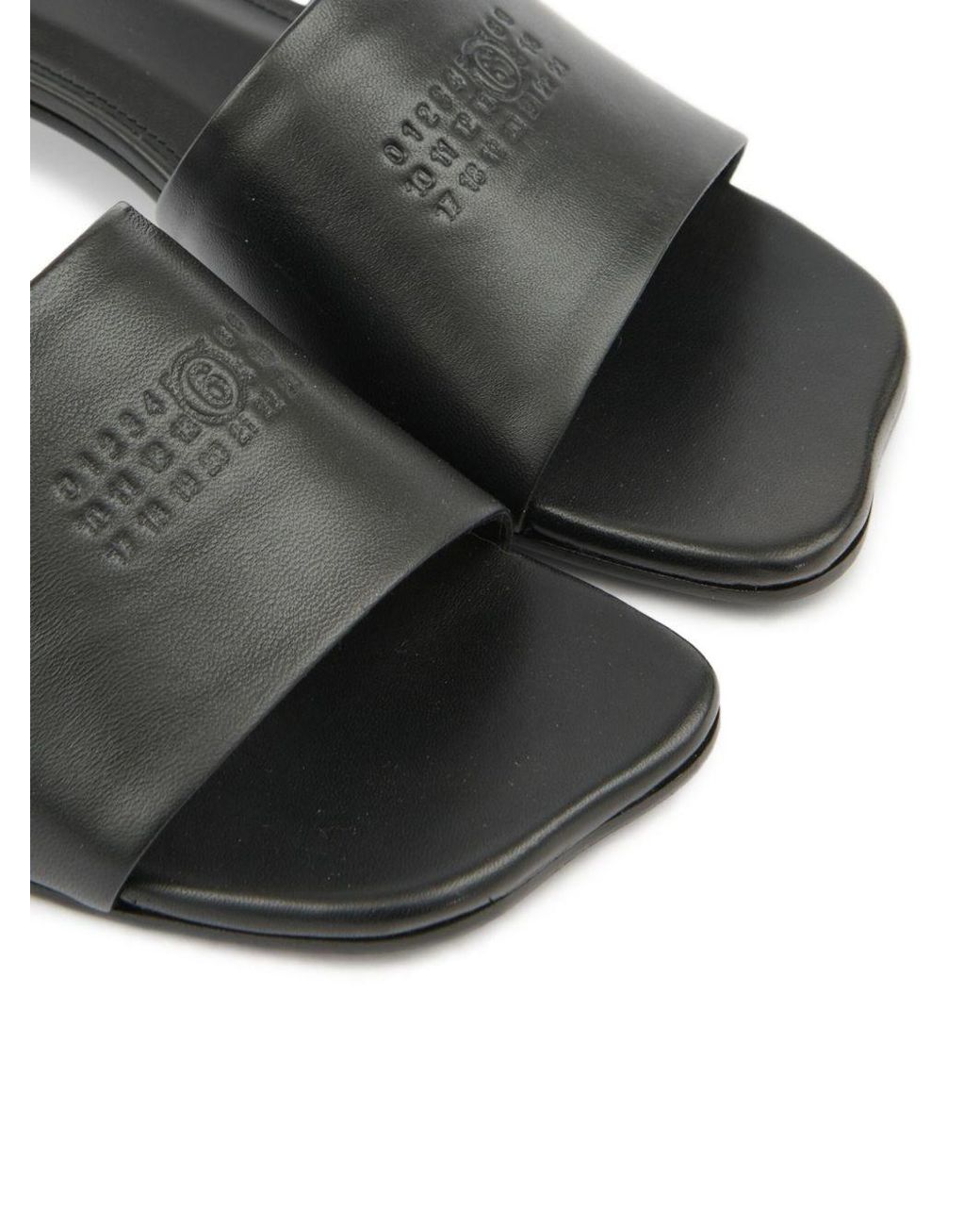 MM6 by Maison Margiela Black Leather Slides