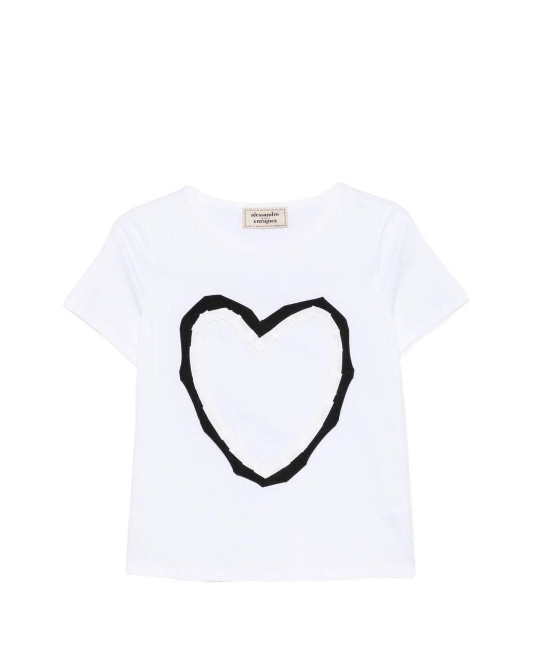 ALESSANDRO ENRIQUEZ Blue Printed T-Shirt With Heart Mot