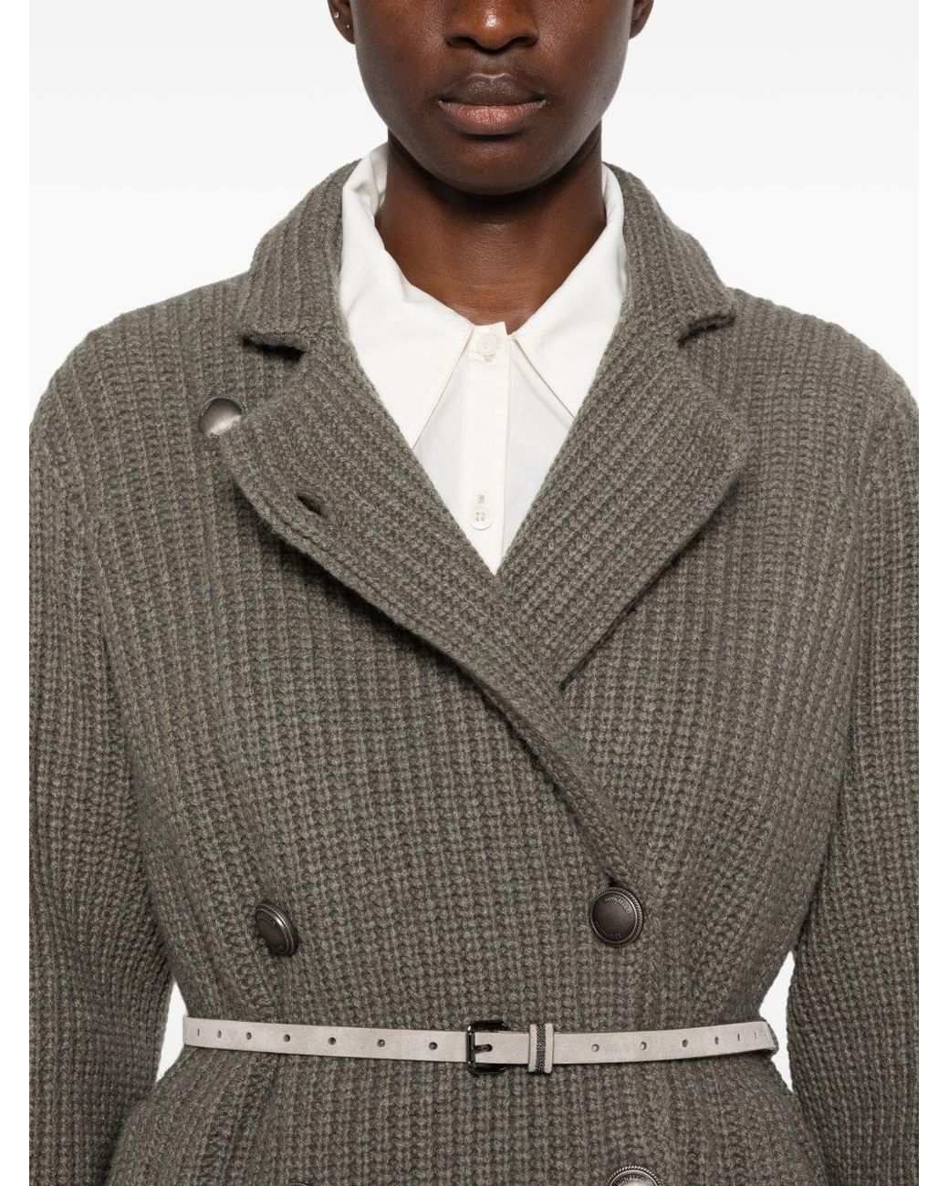 Brunello Cucinelli Gray Cashmere Cardigan