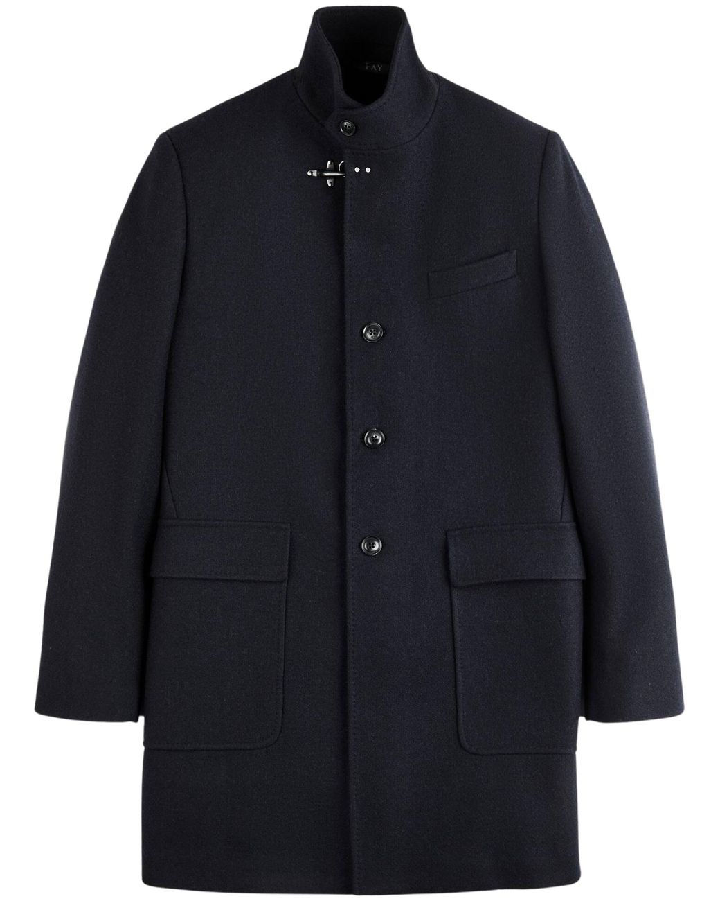 Fay Blue Lobster-Clasp Single-Breasted Coat for men