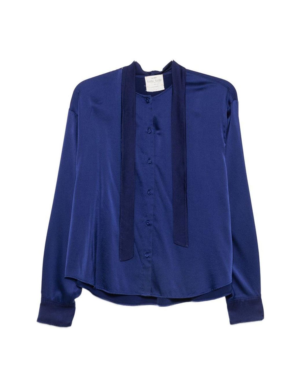 Forte_forte Blue Silk Bow-Tie Shirt