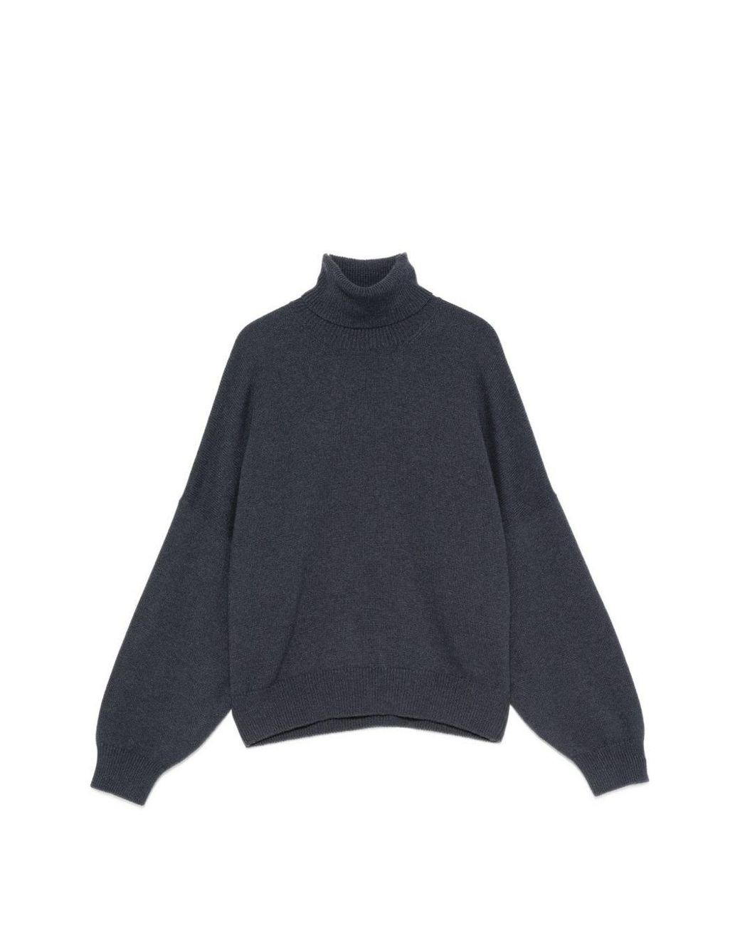 Brunello Cucinelli Blue Cashmere Turtle-Neck Sweater