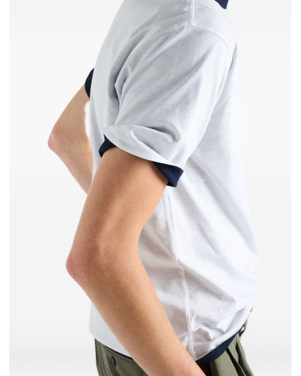 Prada White Reversible Cotton T-Shirt for men