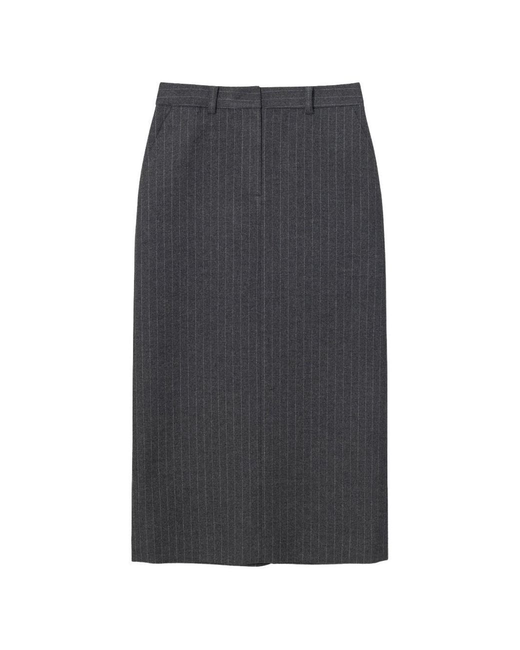 DUNST Gray Wool Blend Long Skirt