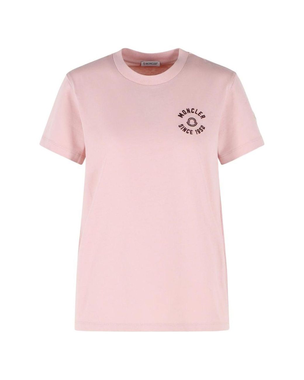 Moncler Pink Logo Cotton T-Shirt