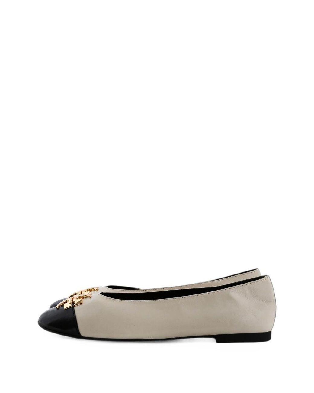 Tory Burch White Charlie Leather Ballet Flats