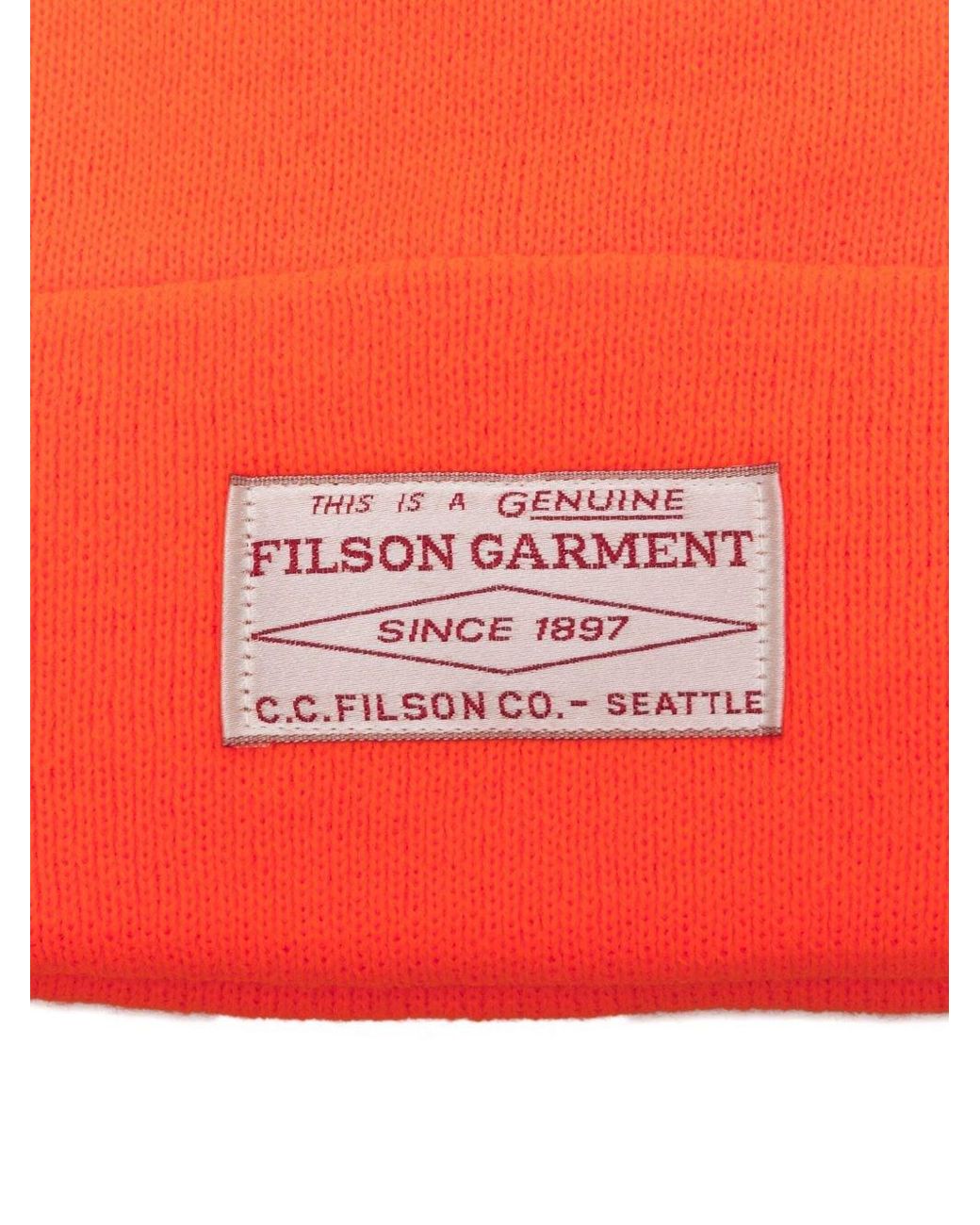 Beanie Con Logo di Filson in Orange da Uomo