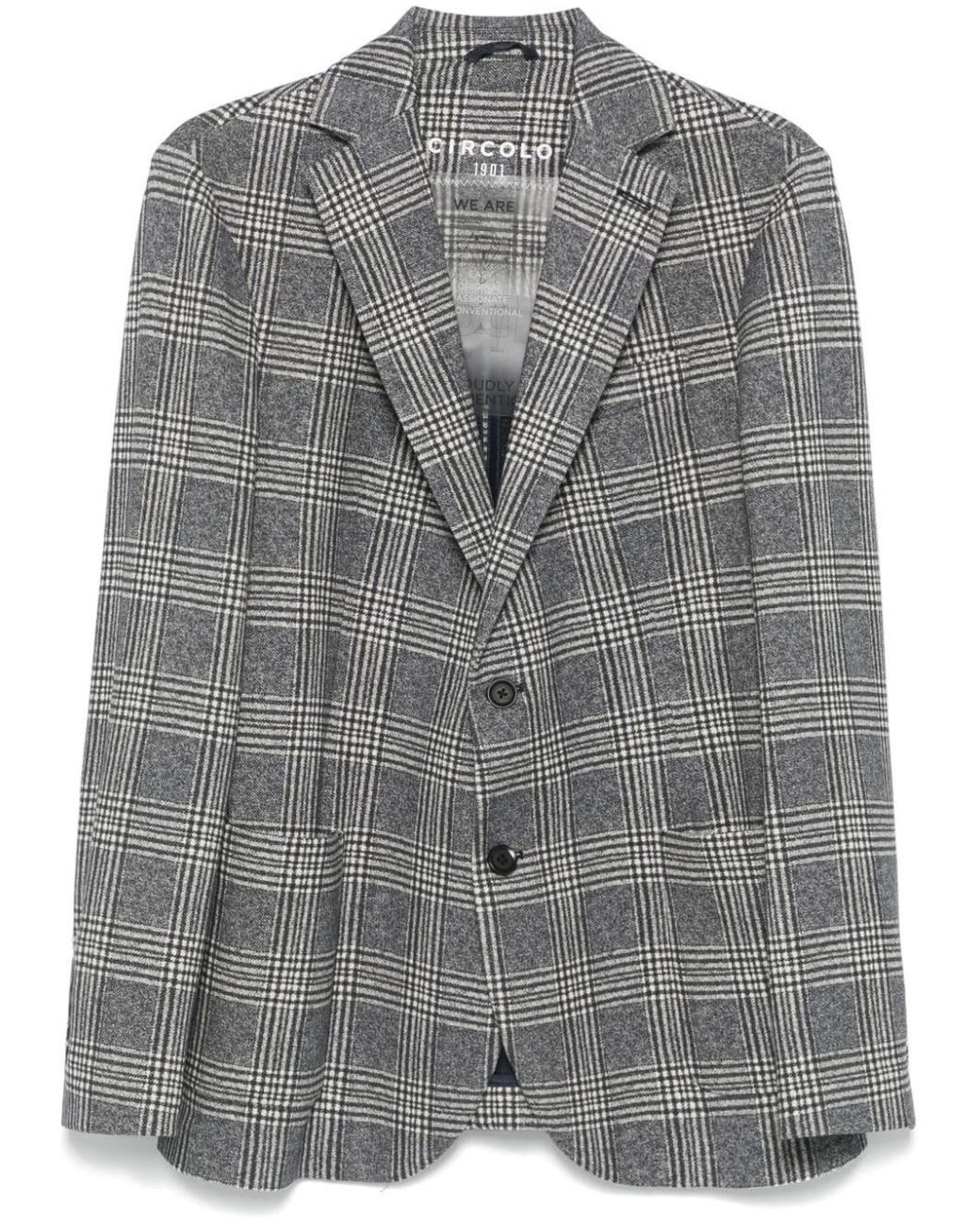 Circolo 1901 Gray Cotton Single-Breasted Jacket for men