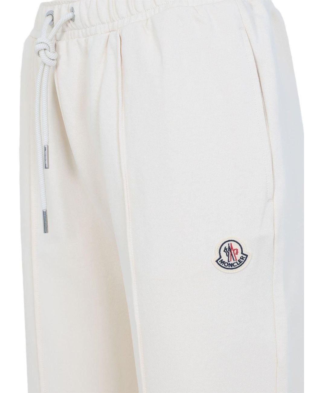 Moncler White Logo Cotton Sweat Pants