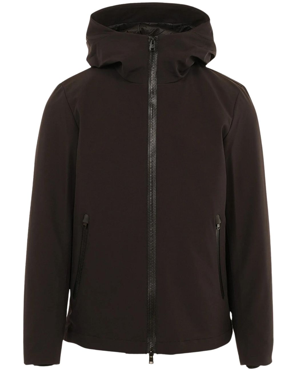 Woolrich Black Hooded Zip-Up Jacket By for men