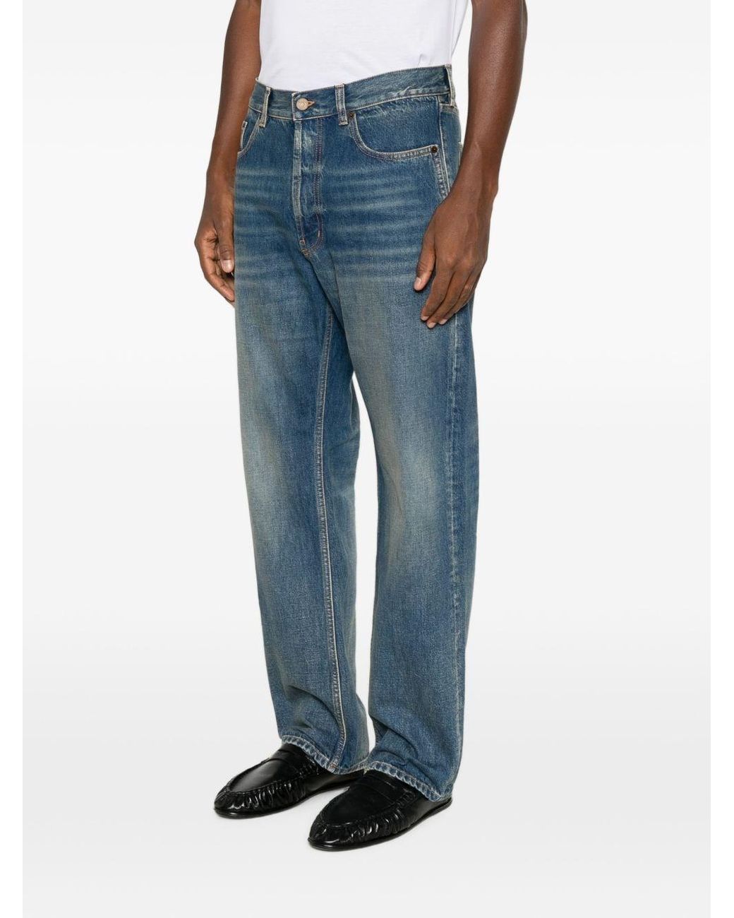 Saint Laurent Blue Straight Denim Jeans for men