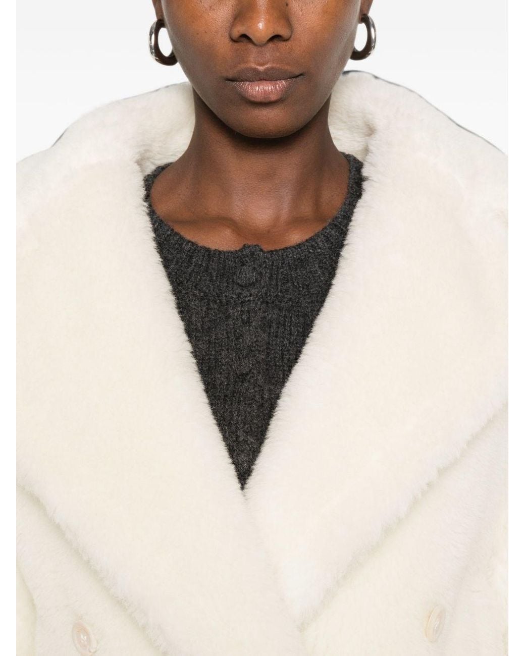 Max Mara White Wool Coat
