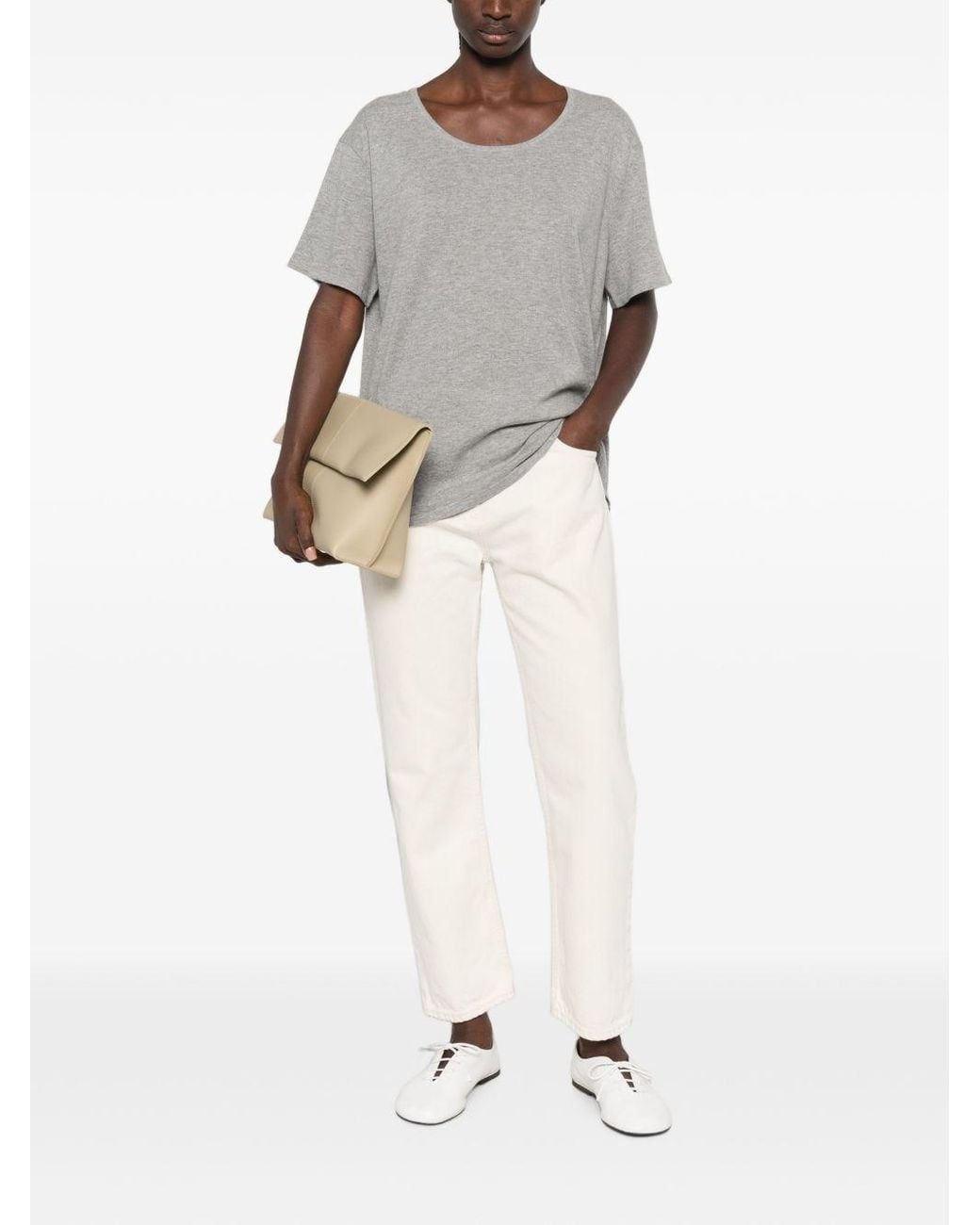 The Row Gray Pirro Cotton And Cashmere Top