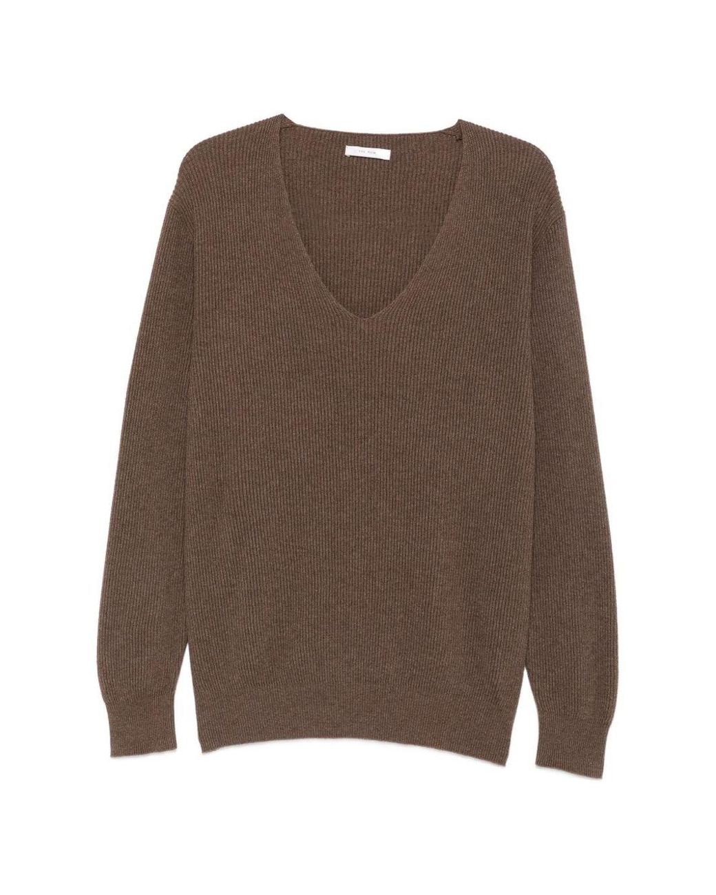 The Row Brown Phef Cotton And Cashmere Sweater