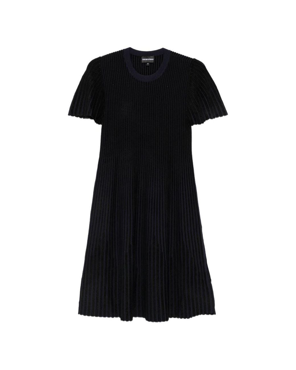 Emporio Armani Black Striped Midi Dress