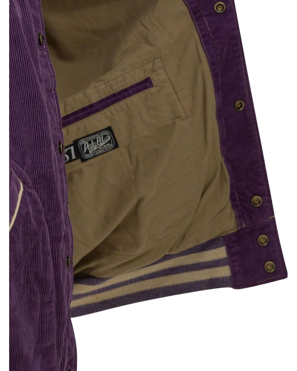 Polo Ralph Lauren Purple Varsity Velvet Bomber Jacket for men