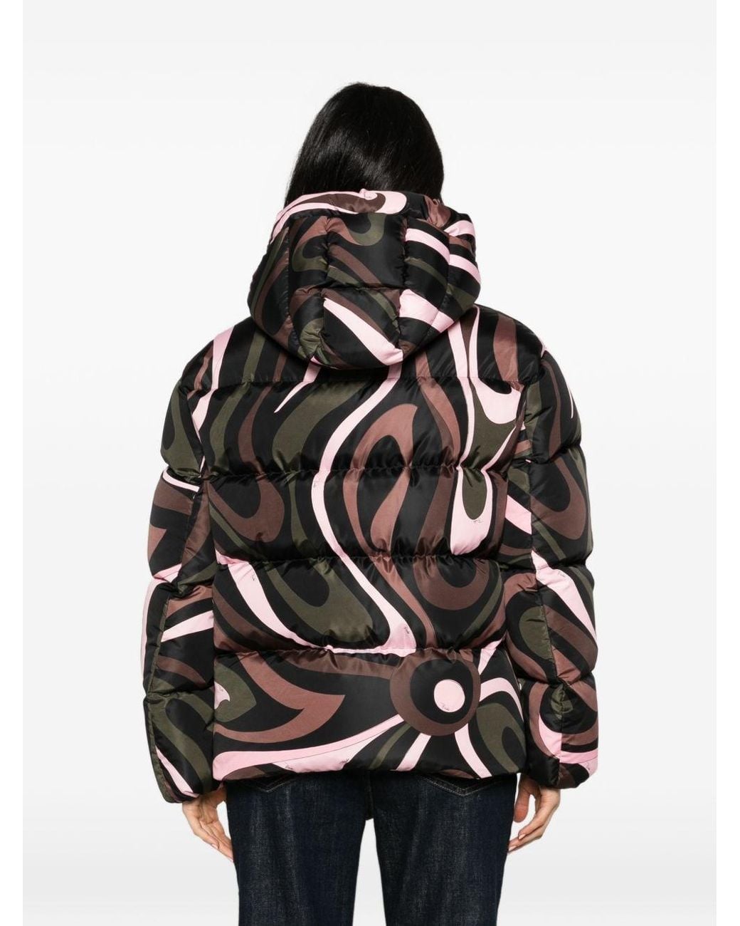 Emilio Pucci Black Printed Down Jacket
