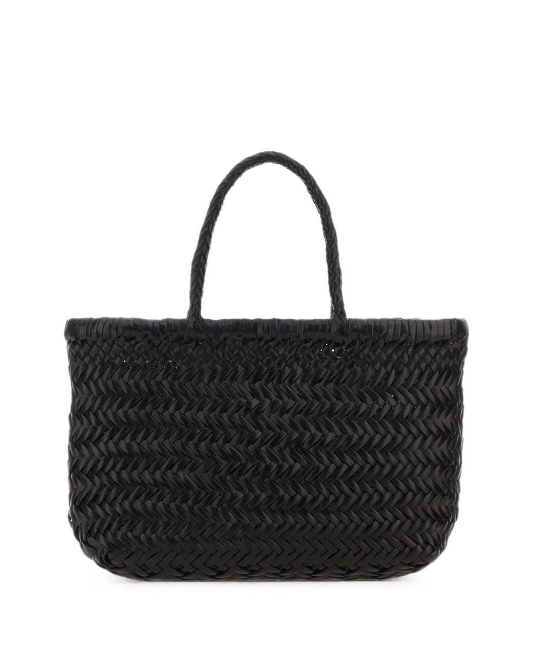 Mini Borsa Basket Flat Gora di Dragon Diffusion in Black