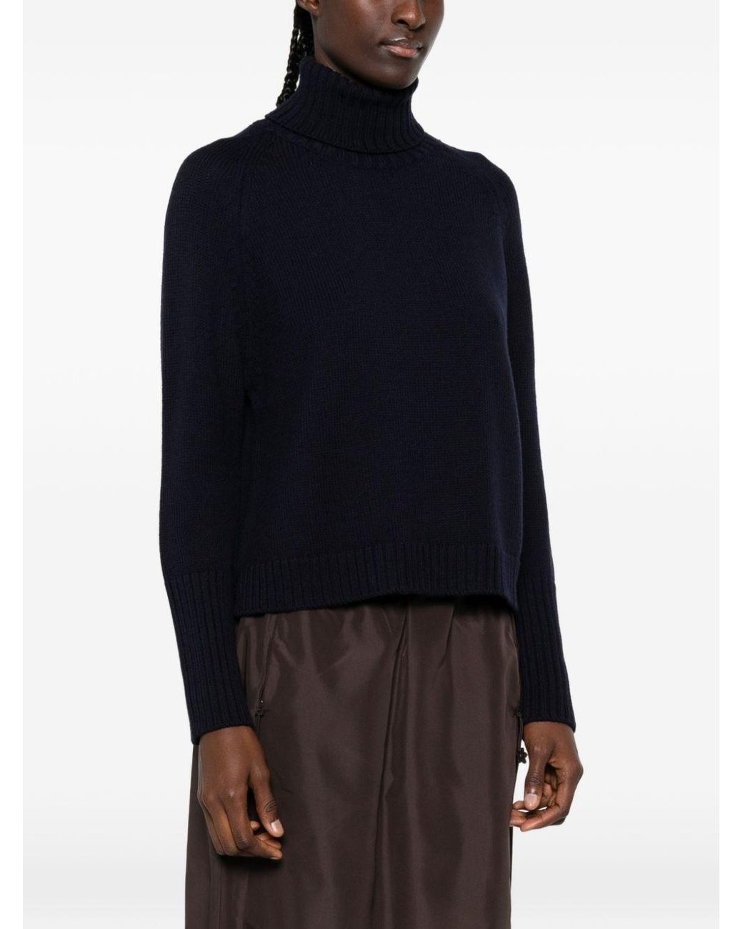 Base London Blue Wool Turtle-Neck Sweater