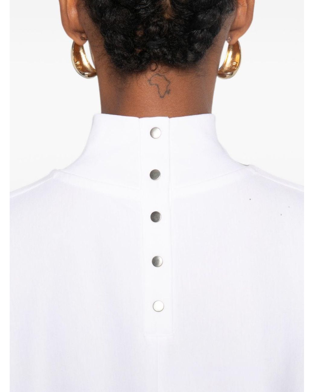 Alaïa White Cotton Asymmetric Top