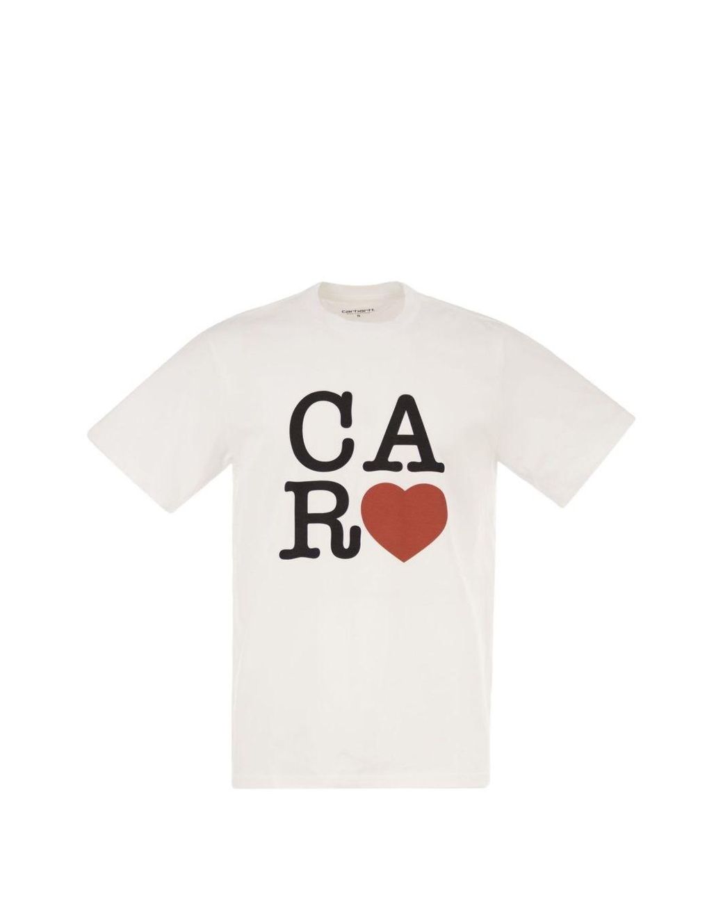 Carhartt White Logo Cotton T-Shirt for men